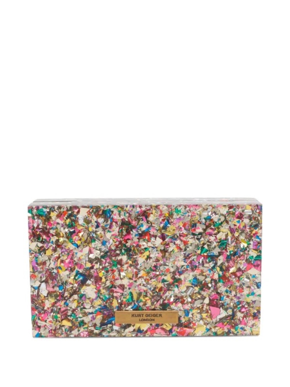 Kurt Geiger London Crystal Box Clutch Multicolor NWT Chain Strap - Picture 2 of 6